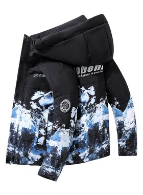 啄木鸟男士极寒冬季羽绒服男短款情侣连帽加厚防风保暖青少年外套