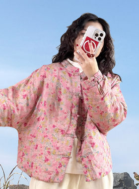 新中式立领宽松女棉服裁剪纸样