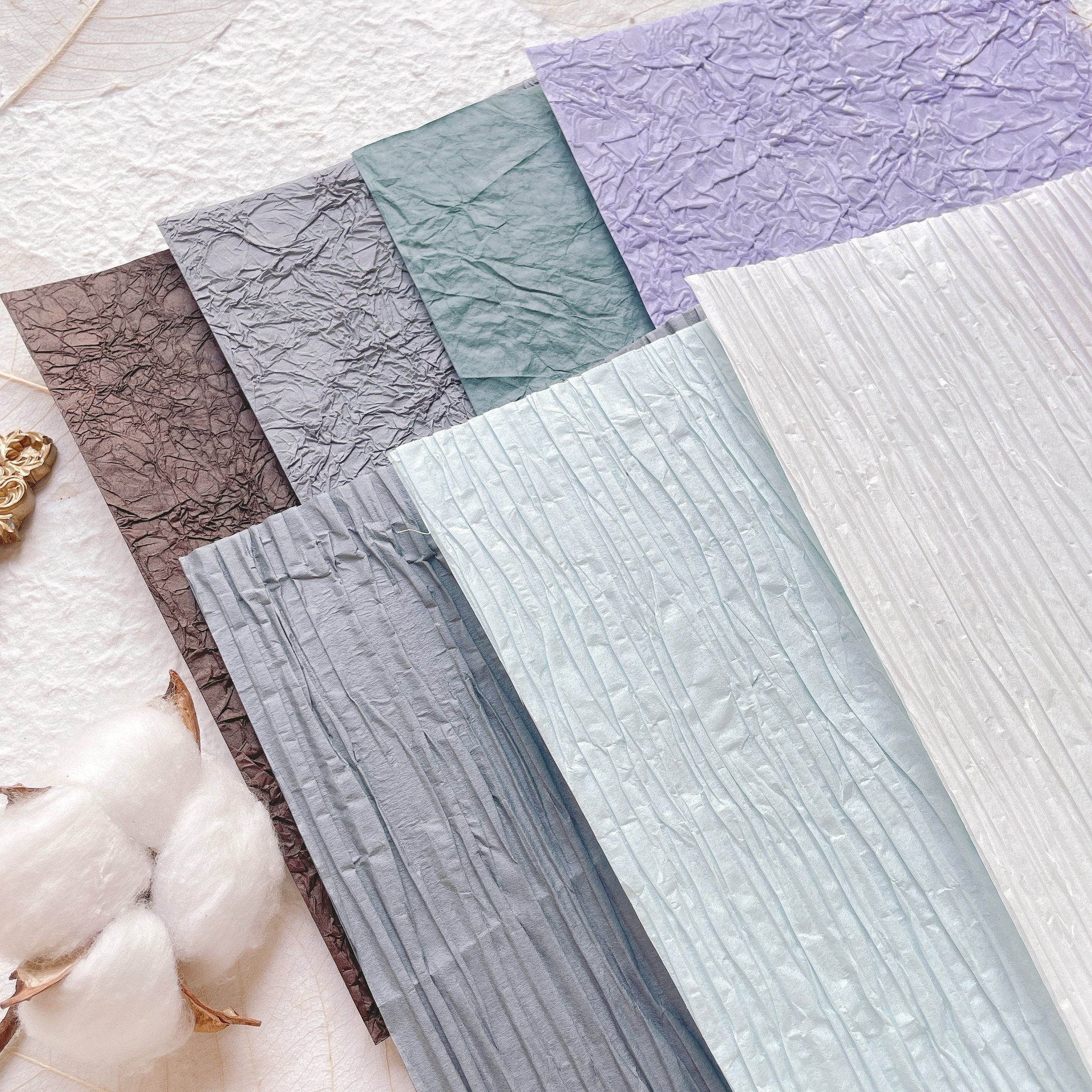 进口手揉皱纹纸 石纹纸 复古手帐拼贴特种素材纸 双层纹理 特种纸