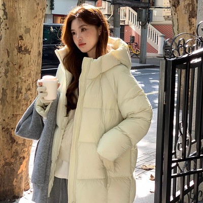 初高中学生羽绒服女冬季2025新款云朵泡芙中长款面包服棉衣外套潮