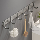 不锈钢挂钩强力粘胶厨房墙壁挂一排粘钩免打孔衣钩卫生间衣架浴室