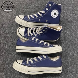 匡威Converse1970s新款海军蓝情侣高低帮帆布鞋A04589CA04592C