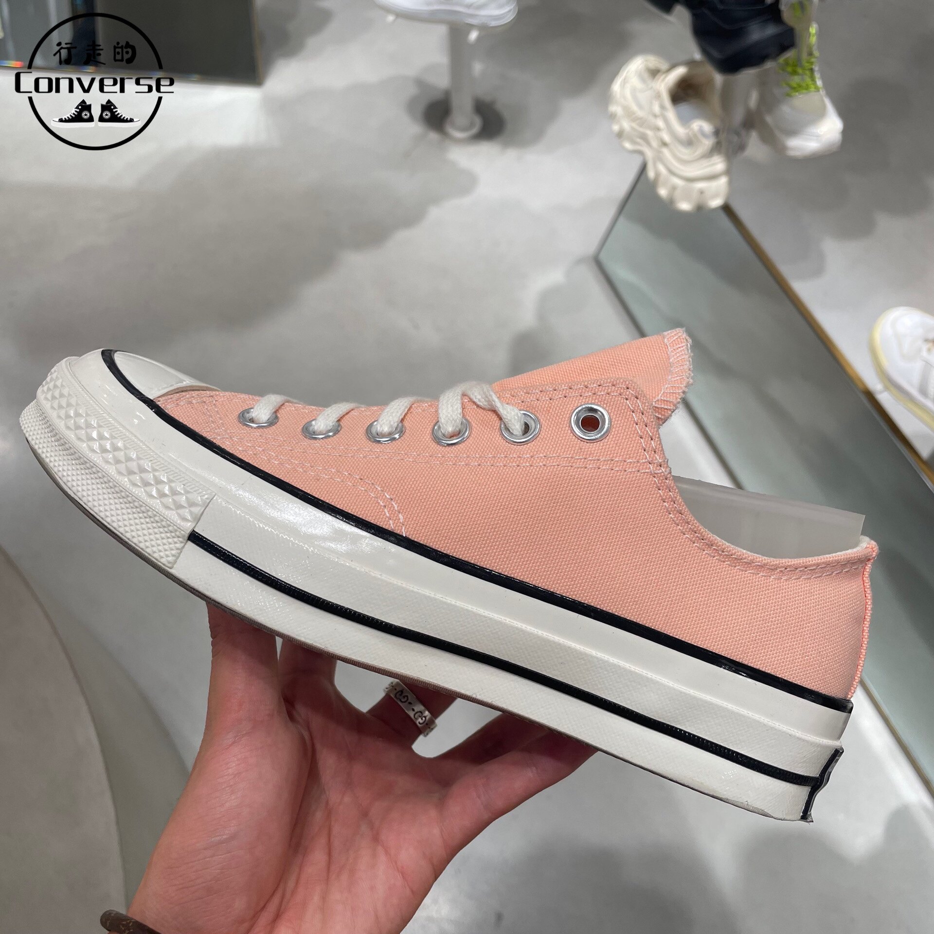 匡威converse1970s新款蜜桃粉色低帮帆布鞋a03448c