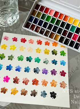 NTS.nail 甄选 ins大地色系 美甲晕染彩绘48色水彩颜料0.5ml格