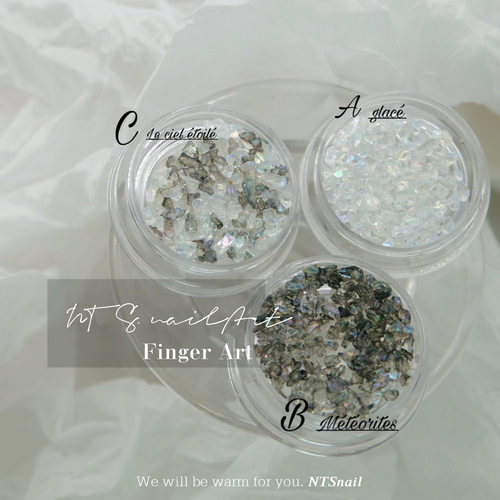 NTS.nail 甄选日系joujou同款 暗夜星空碎石美甲饰品幻彩极光水晶