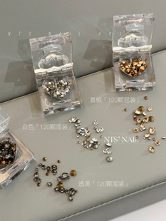 美甲水钻饰品 三色堆堆钻球」美甲尖底钻 NTS.nail甄选 「超闪