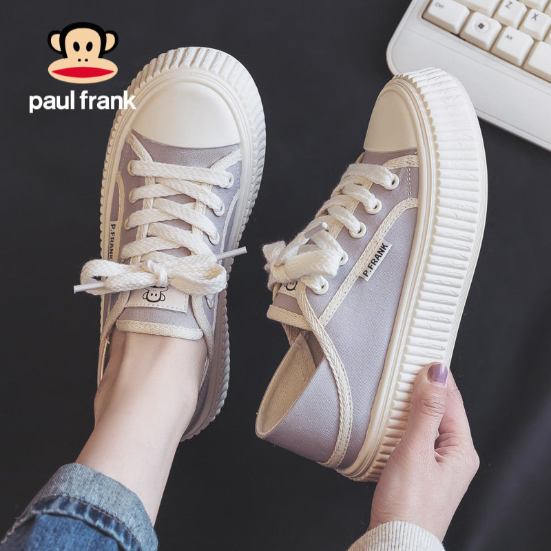 大嘴猴春季两穿帆布鞋女2026新款一脚蹬秋款爆款半拖松糕布鞋球鞋,女鞋,帆布鞋,淘宝优惠券,粉丝福利购,淘宝优惠卷