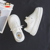 女2025秋季 新款 配裙子爆款 大嘴猴圆头德训小白鞋 百搭面包厚底板鞋