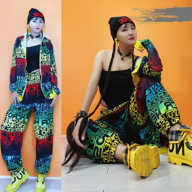 新款hiphop街舞套装男女款长袖成人爵士舞服装比赛演出服韩版新款图片