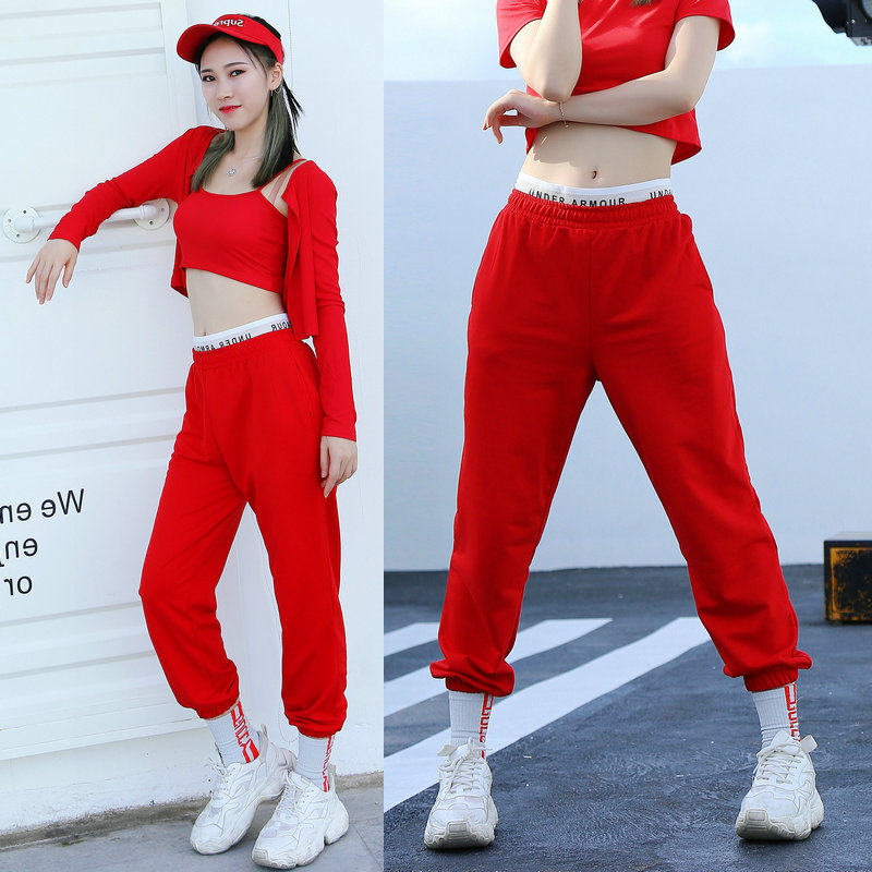 jazz运动跳舞双腰长裤包邮