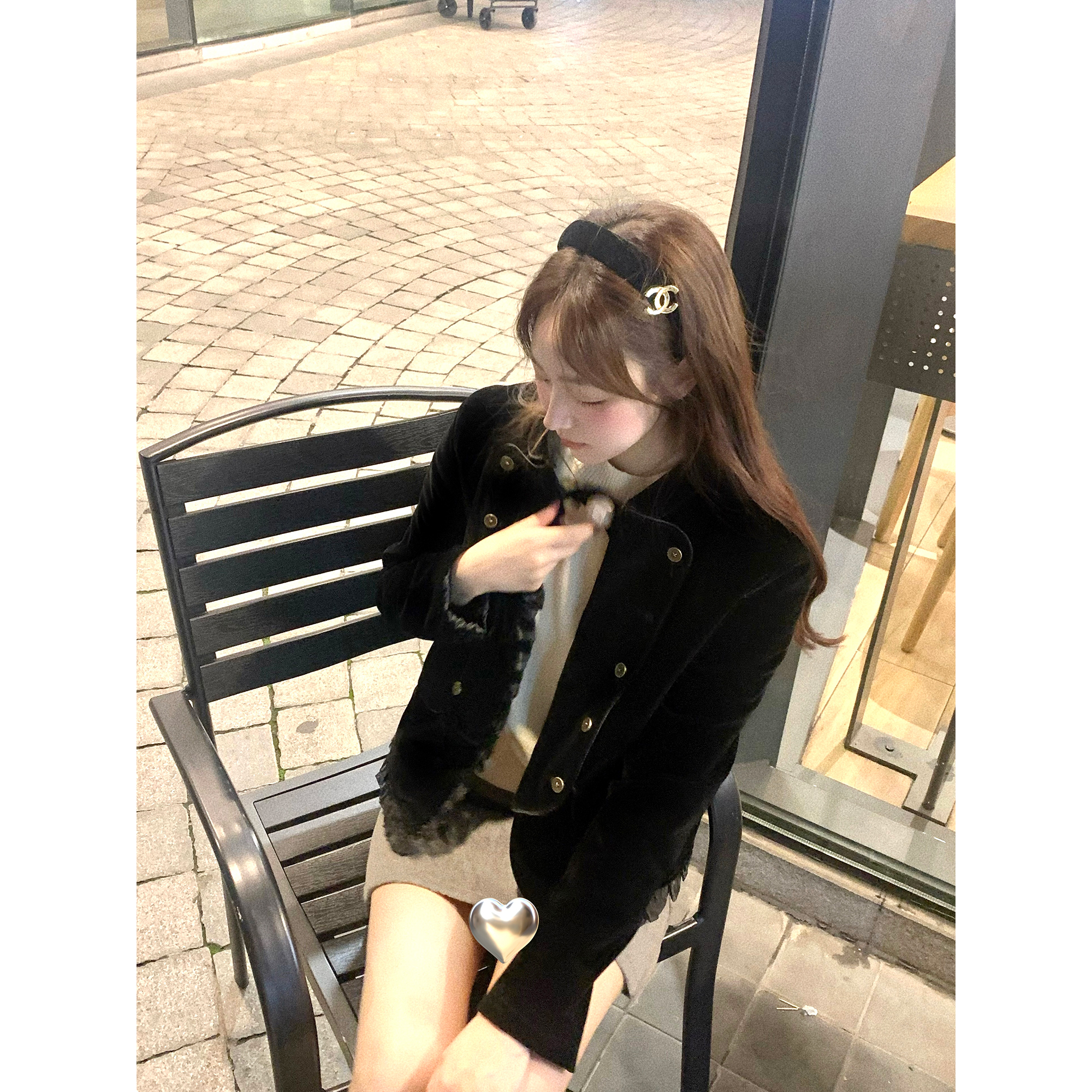 桃可了《曼彻斯特舞会》 夹棉外套麂皮毛呢半裙