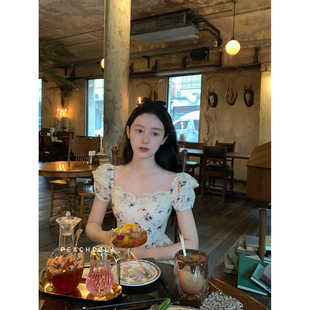 【清仓福利 限时7折 不退换】桃可了◆《花束离岛》亚麻棉连衣裙