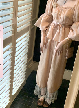 桃可了 古卷云纹 舒适好穿设计感纯色百搭亚麻天丝仙仙直筒裤子女