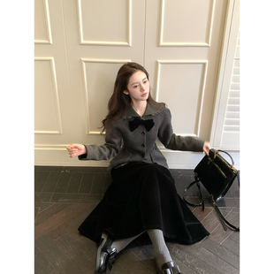 特殊立裁工艺收腰显瘦加厚毛呢学院外套女冬季 桃可了 冬日恋曲