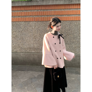 不退不换 限时5折 澳毛斗篷大衣双面呢外套 馥蕾香氛 桃可了