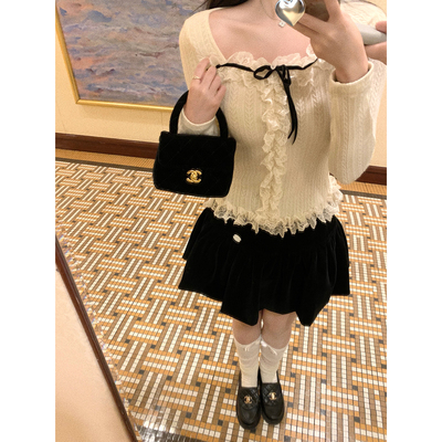 【清仓福利 限时7折 不退换】桃可了◆《蕾丝海贝》针织上衣 半裙