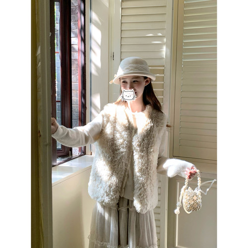 【桃可了 11.10PM20:00】杏云絮 绵绵环保皮草暖暖的毛绒马甲女