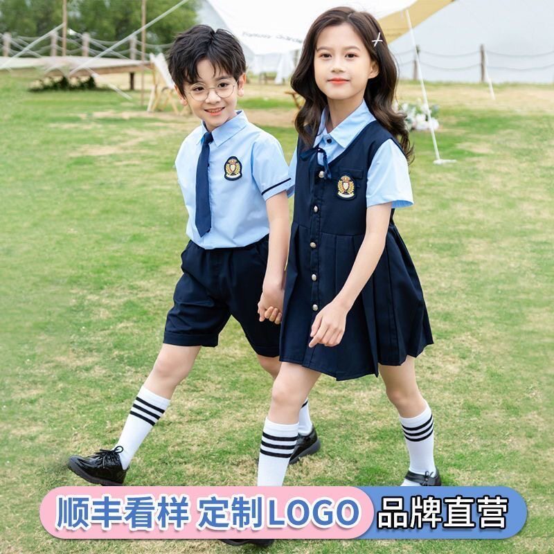 儿童合唱演出服小学生校服套装夏新品女童连衣裙幼儿园园服男女学