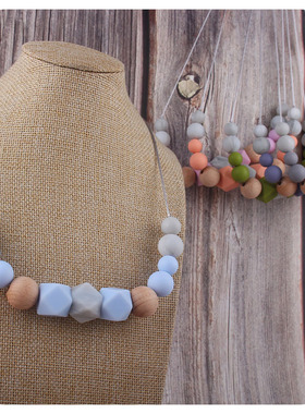 硅胶宝宝咬胶磨牙棒咀嚼吊坠项链