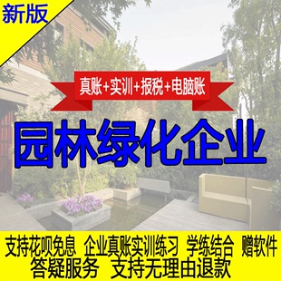 园林绿化企业真账实操纳税申报实训练习视频网课全盘账财务报表