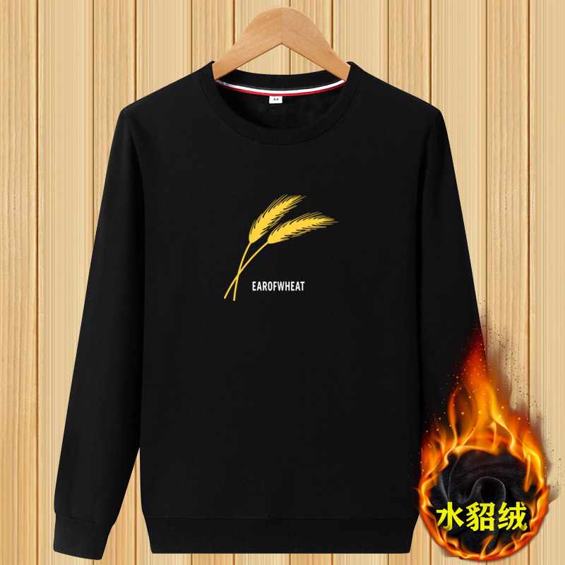 秋冬季水貂绒胖子卫衣加肥加大码