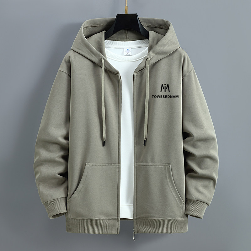 秋冬季开衫卫衣男士潮牌连帽青少年学生上衣服宽松运动拉链外套