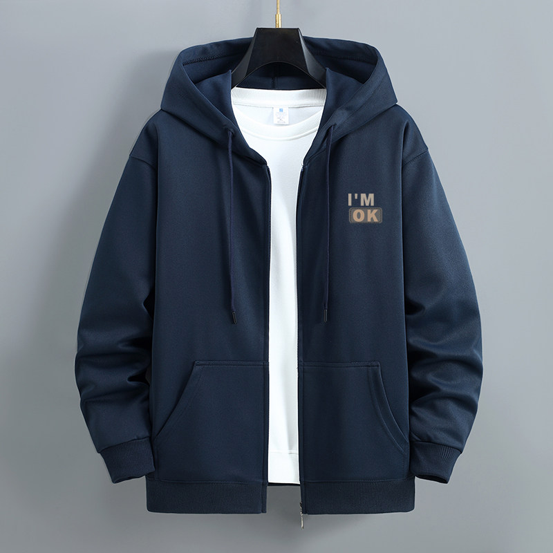 秋冬季开衫卫衣男士潮牌连帽青少年学生上衣服宽松运动拉链外套