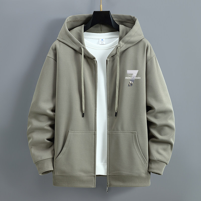 秋冬季开衫卫衣男士潮牌连帽青少年学生上衣服宽松运动拉链外套