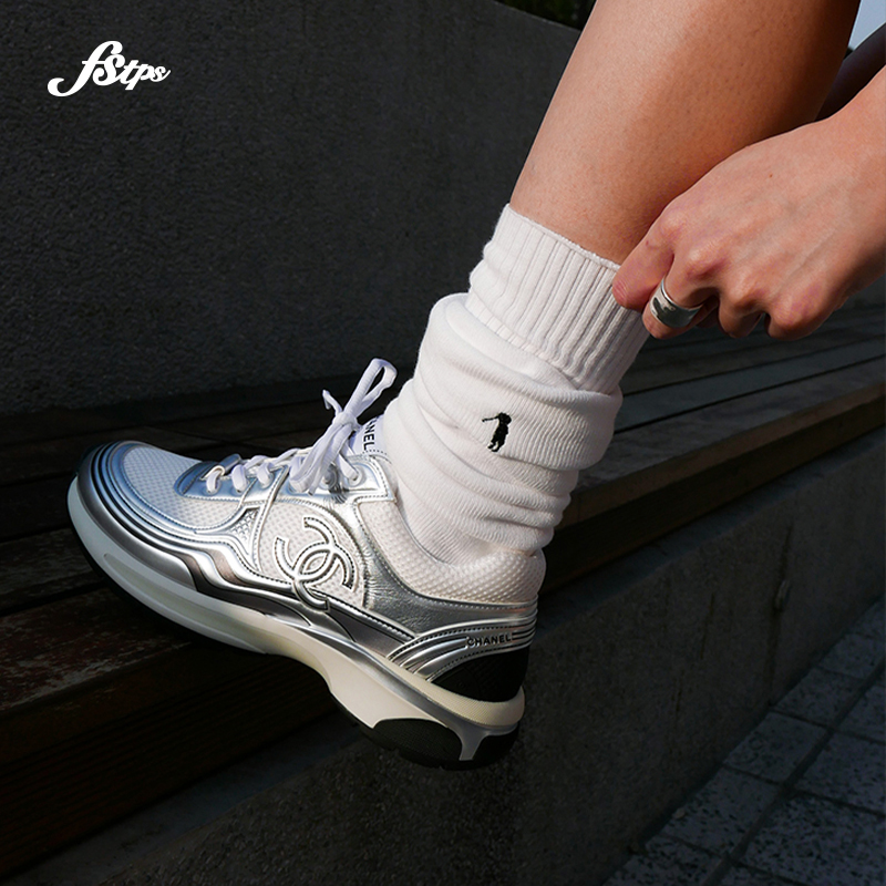 FSTPS日系简约堆堆袜加厚保暖miu系小腿袜纯色显瘦过膝袜配鲨鱼裤