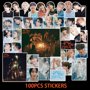 现货100张svt小17贴纸SPILL THE FEELS尹净汉THE8周自制不干胶ins