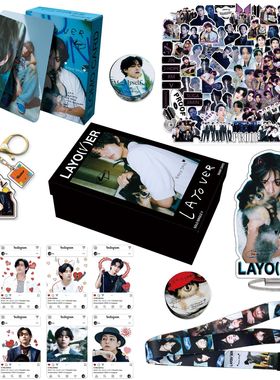 胖弹V金泰亨周边钥匙扣贴纸礼盒 V专辑Layover小卡透卡套装