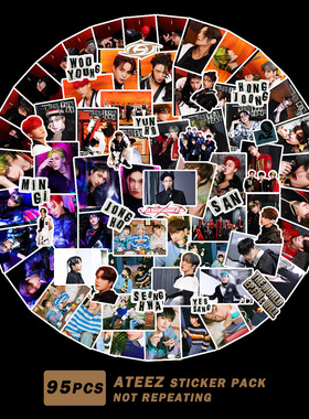 现货 ATEEZ回归THE WORLD EP.FIN WILL贴纸95张不干胶贴画异形ins
