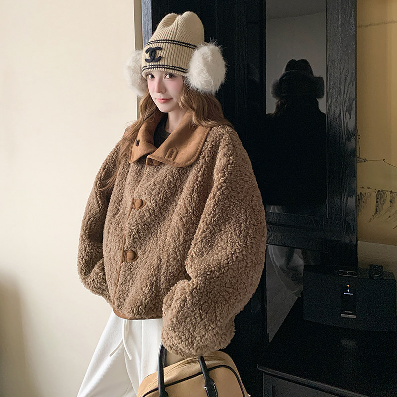 新品皮毛一体外套2D118-6118-P175-K268,女装短外套,2D118