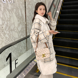 -格子毛呢拼羊羔毛90绒内胆羽绒服-2D118-1018-p260-k368，女装皮草，2D118