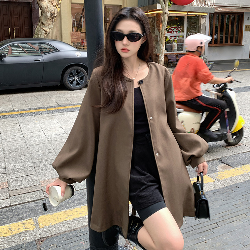 美拉德咖色风衣外套女2025秋季新款轻熟风高级感气质显瘦百搭大衣,女装风衣,2D118