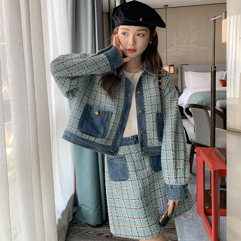 -牛仔拼小香风-200-2251-p185-k268,女装套装/套裙,2D118