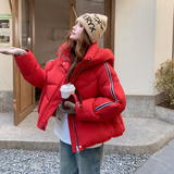 红色爆款高级感格纹鹅绒服女2025冬季新款90白鹅绒保暖小个子外套，女装羽绒服，2D118