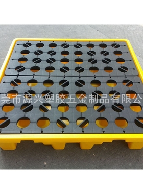 现货供应130*130*30cm实验室化学液体防溢漏托盘黄色叉车渗漏卡板