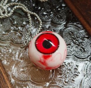 2.5cm大号立体眼球眼珠周长60cm项链 都有加强血丝 可换店里虹膜