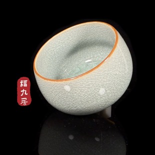 福九居雪花凉感轻奢陶瓷茶杯冰裂釉汝窑冰花主人杯高档禅定杯单杯