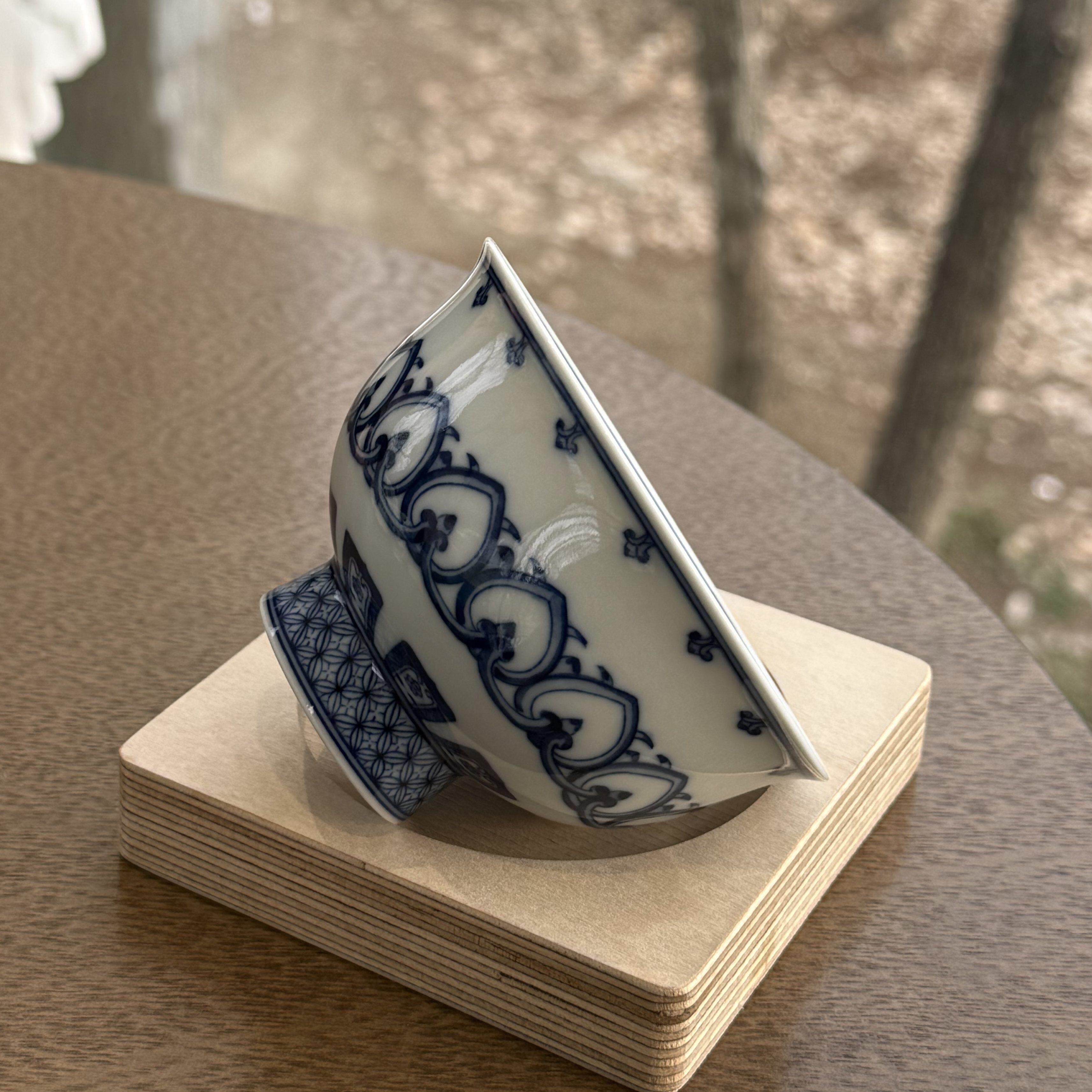 景德镇柴窑青花 主人杯陶瓷手工柴烧手绘永乐压手杯中式复古茶杯