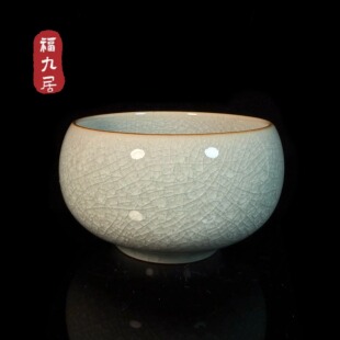 福九居轻奢陶瓷茶杯冰裂汝窑冰花高档男士主人杯禅定杯冰裂釉茶盏