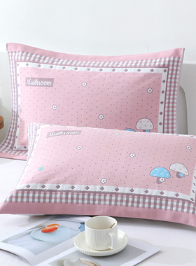 新款中号枕巾棉纱布一对柔软吸汗卡通宝宝儿童学生小枕巾45*65cm