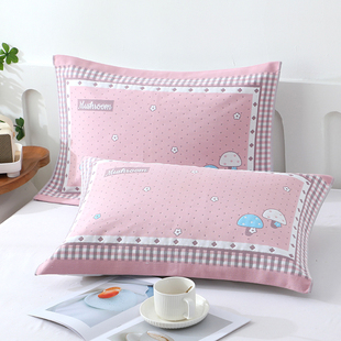 新款 65cm 中号枕巾棉纱布一对柔软吸汗卡通宝宝儿童学生小枕巾45