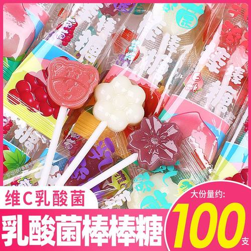 糖百优乳酸菌棒棒糖卡通水果味高颜值糖果硬糖解馋网红儿童零食