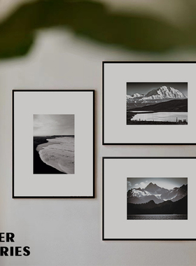 4ES |黑白色系 无人之境 极简小众现代艺术海报 金属相框装饰画