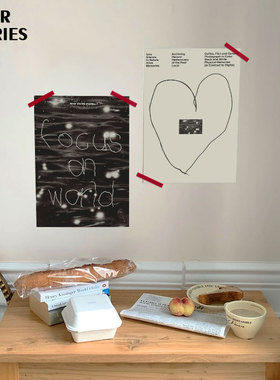 4ES |极简爱心 艺术手绘黑白氛围感 小酒馆卡片咖啡厅餐厅海报