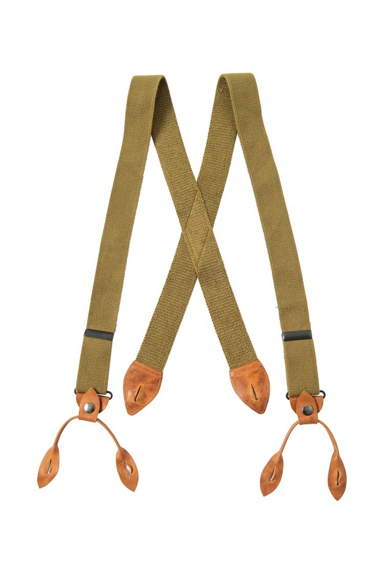 s army suspender 美空军工装背带 horween皮 乳胶带