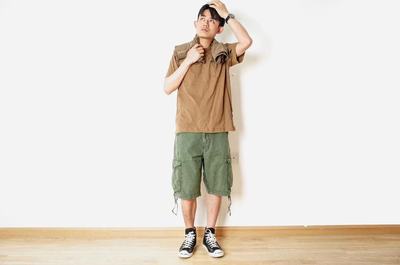 日本色落蜡染工装短裤TORKERS