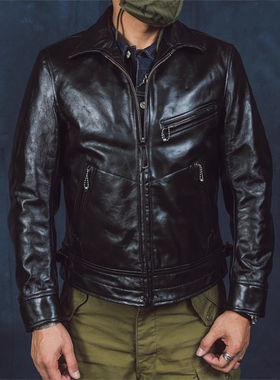 HDK(海觉） 穆赫兰道horse hide 全粒面轻涂茶芯马皮皮衣